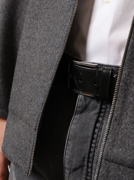 Bottega Veneta Leather Belt With Intrecciato Motif