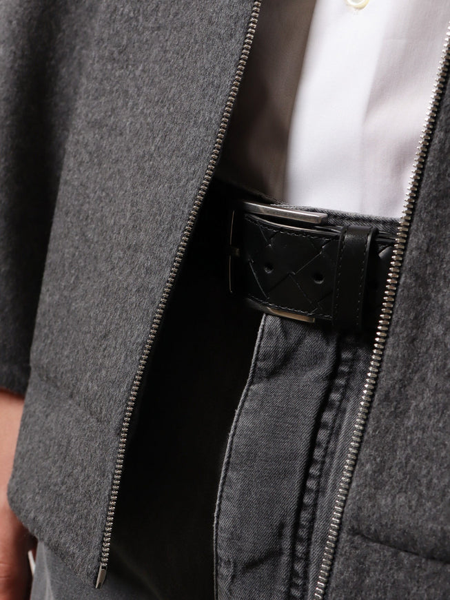 Bottega Veneta Leather Belt With Intrecciato Motif