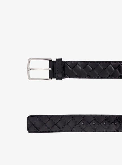 Bottega Veneta Leather Belt With Intrecciato Motif