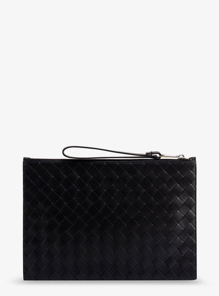 Bottega Veneta Leather Clutch With Intrecciato Motif