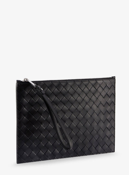 Bottega Veneta Leather Clutch With Intrecciato Motif