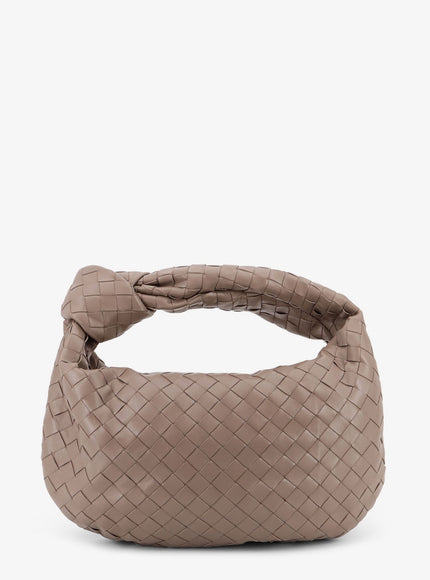 Bottega Veneta Jodie Small Leather Handbag With Intrecciato Motif Uni Limestone Gold