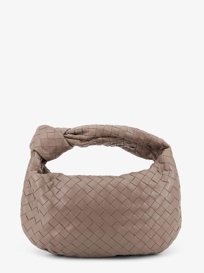 Bottega Veneta Jodie Small Leather Handbag With Intrecciato Motif Uni Limestone Gold