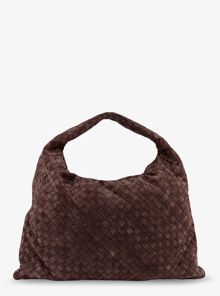 Bottega Veneta Hop Suede Shoulder Bag With Intrecciato Motif