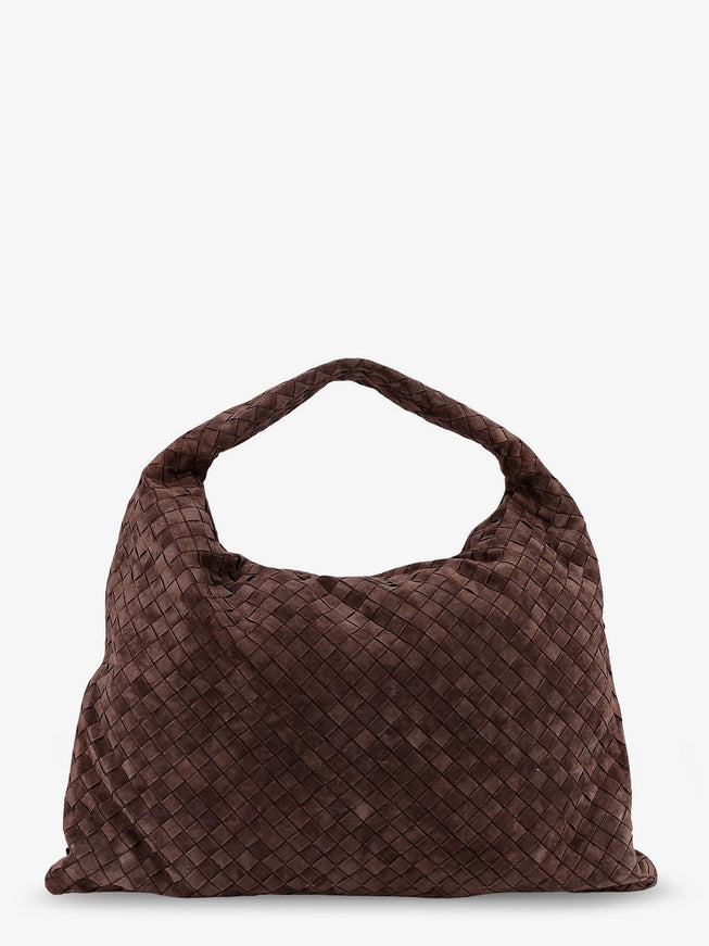 Bottega Veneta Hop Suede Shoulder Bag With Intrecciato Motif