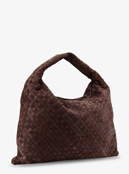 Bottega Veneta Hop Suede Shoulder Bag With Intrecciato Motif