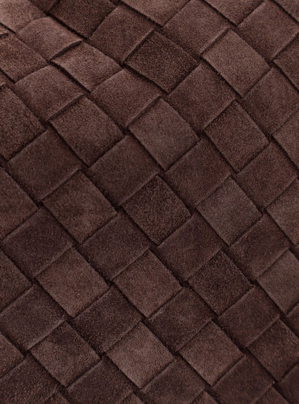 Bottega Veneta Hop Suede Shoulder Bag With Intrecciato Motif