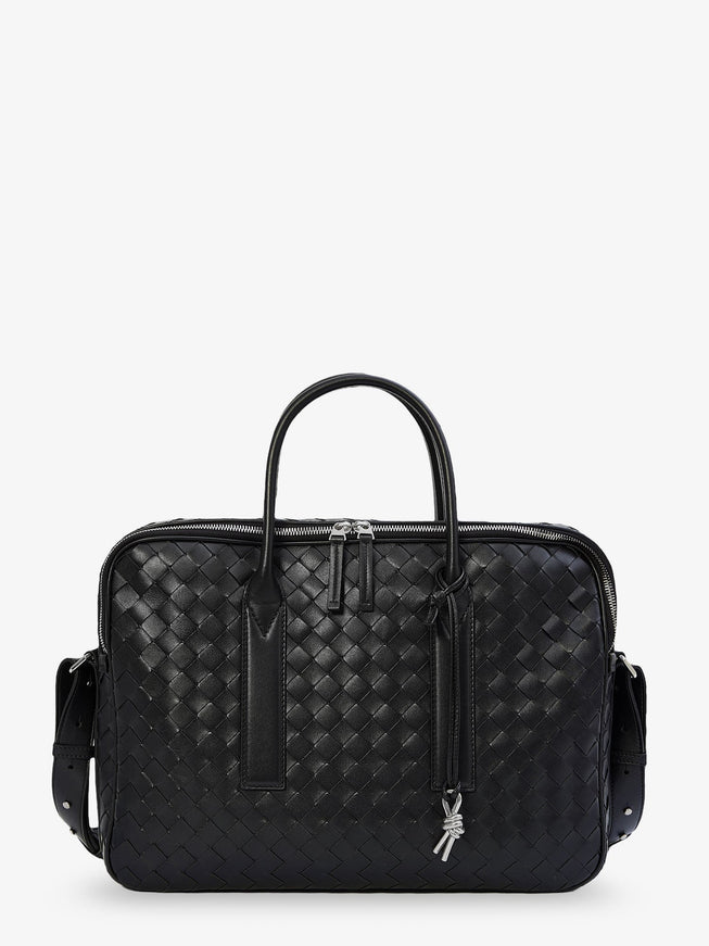 Bottega Veneta Getaway Leather Briefcase Uni Blacksilver