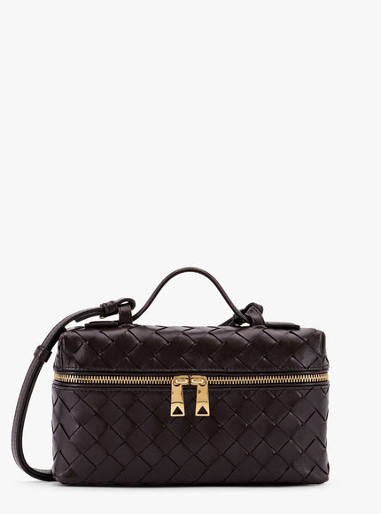 Bottega Veneta Bang Bang Leather Vanity Case With Intrecciato Motif Uni Fondant-Gold