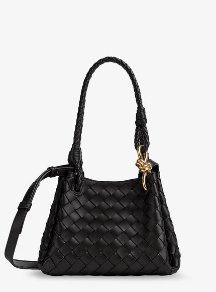 Bottega Veneta Parachute Leather Crossbody Bag Uni Black