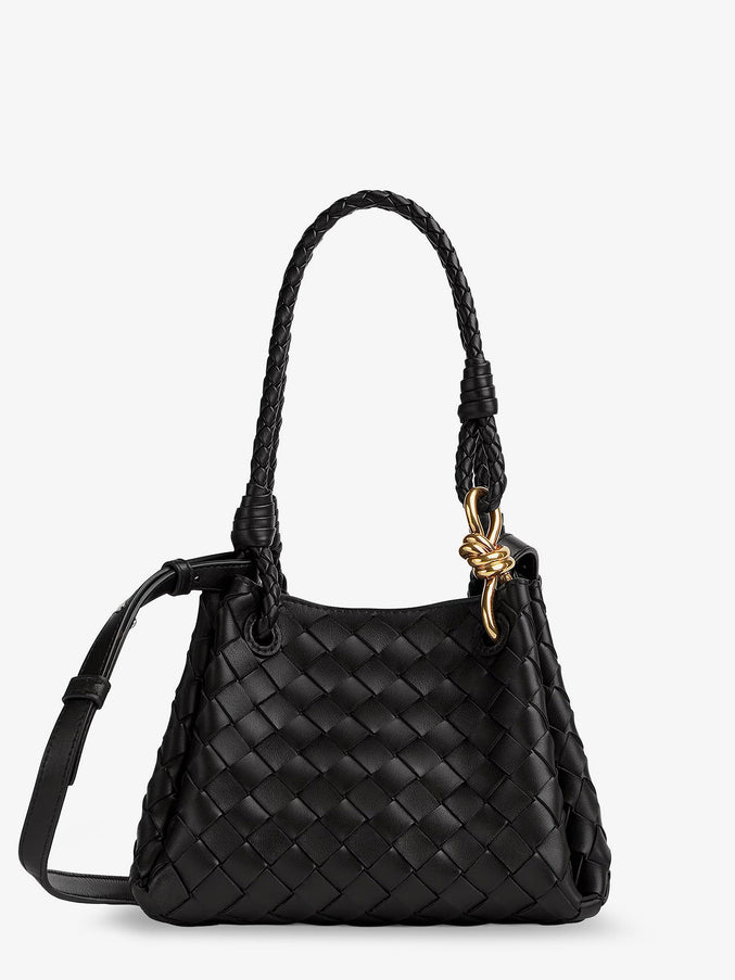 Bottega Veneta Parachute Leather Crossbody Bag Uni Black