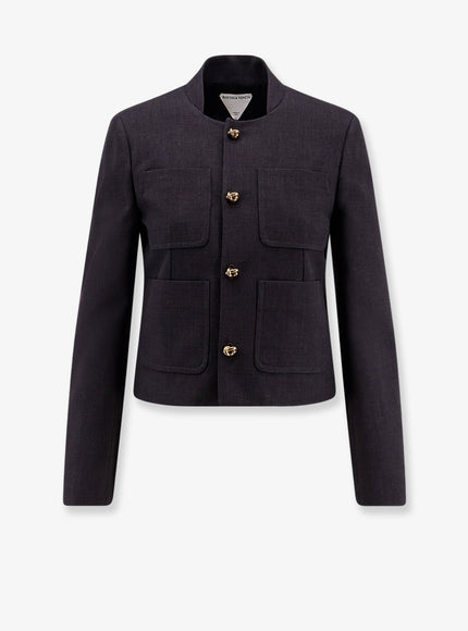 Bottega Veneta Cotton And Viscose Blazer With Knots Detail Anthracite