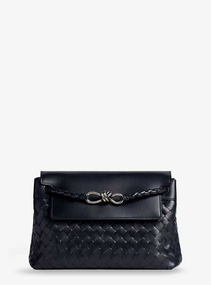 Bottega Veneta Andiamo Messenger Shoulder Bag In Woven Leather With Knot Detail Uni Nocturnal