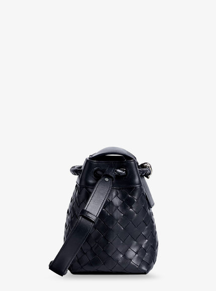 Bottega Veneta Andiamo Messenger Shoulder Bag In Woven Leather With Knot Detail