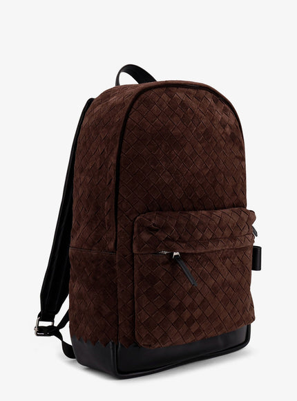 Bottega Veneta Suede Backpack With Intrecciato Motif
