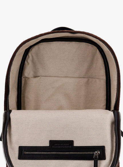 Bottega Veneta Suede Backpack With Intrecciato Motif