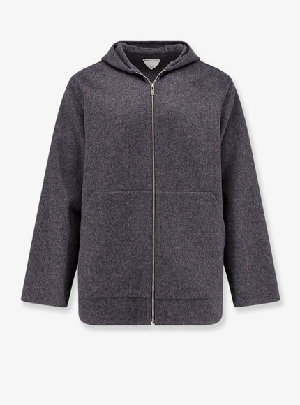 Bottega Veneta Wool Jacket With Hood Charcoal