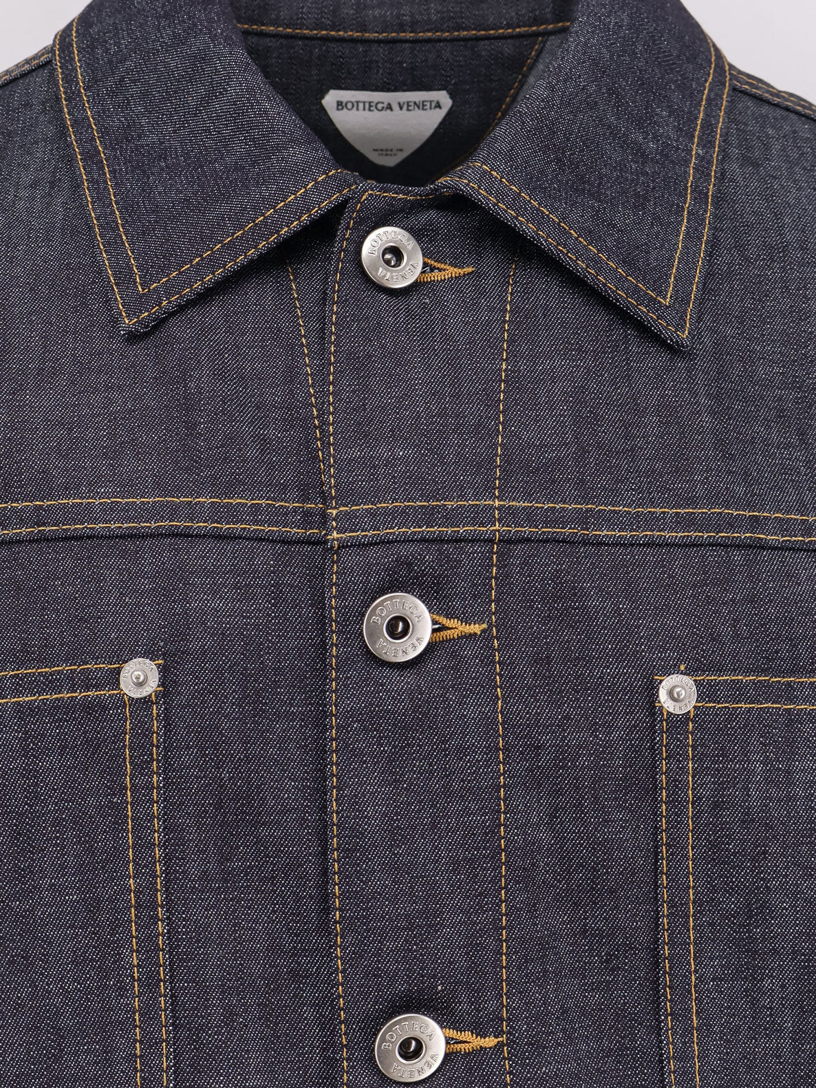 Bottega Veneta Denim Jacket With Iconic Intrecciato Patch