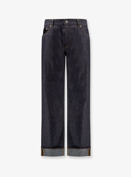 Bottega Veneta Wide Leg Jeans With Turn Ups Indigo
