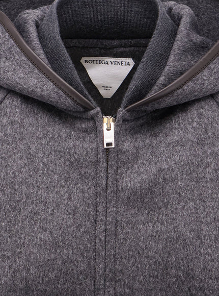 Bottega Veneta Wool Jacket With Leather Profiles