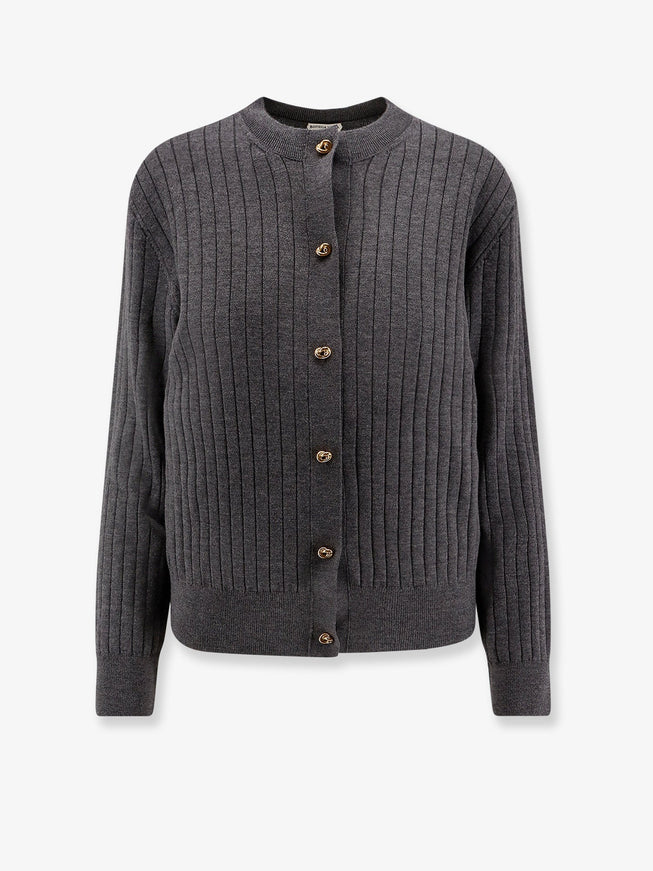 Bottega Veneta Wool Cardigan With Knot Buttons Anthracite