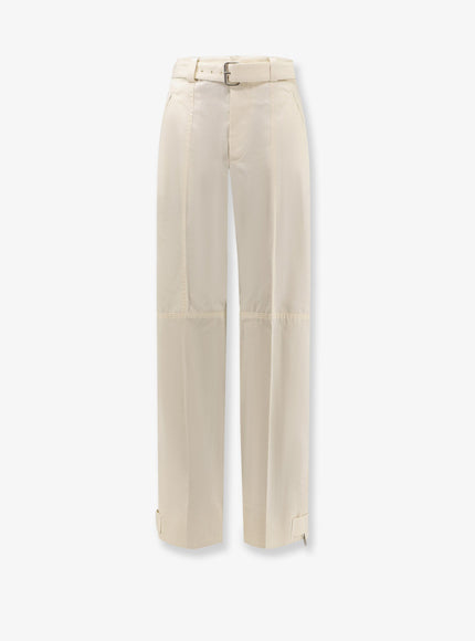 Bottega Veneta Light Cotton Trousers With Belt Frosting