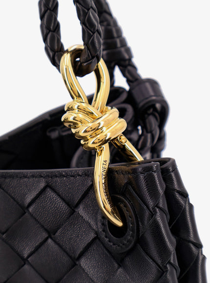 Bottega Veneta Parachute Leather Shoulder Bag With Intrecciato Motif And Knot Detail