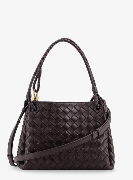 Bottega Veneta Parachute Leather Shoulder Bag With Intrecciato Motif And Knot Detail