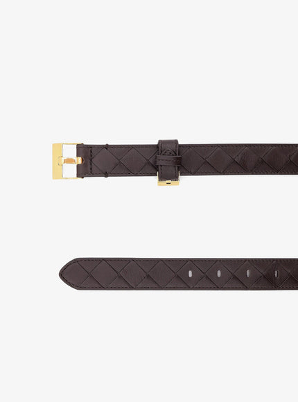 Bottega Veneta Leather Belt With Intrecciato Motif