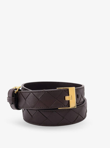 Bottega Veneta Leather Belt With Intrecciato Motif