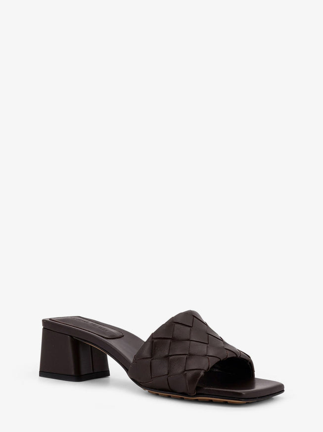 Bottega Veneta Leather Heel Sandals With Intrecciato Motif