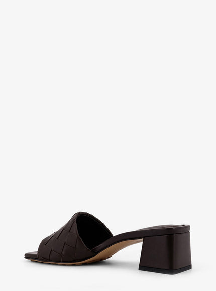 Bottega Veneta Leather Heel Sandals With Intrecciato Motif