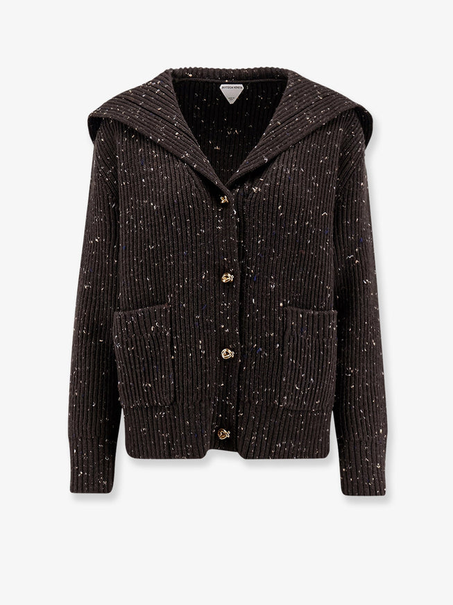 Bottega Veneta Ribbed Wool Cardigan Fondant