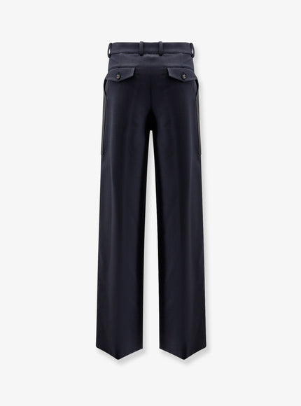 Bottega Veneta Cotton And Wool Trousers With Leather Inserts