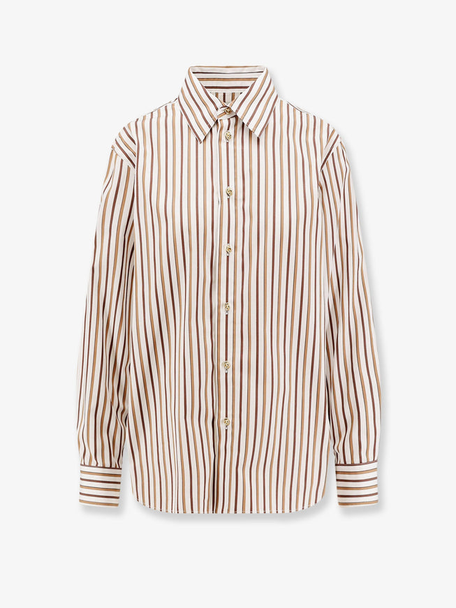Bottega Veneta Cotton Shirt Chalk Toffee Brown