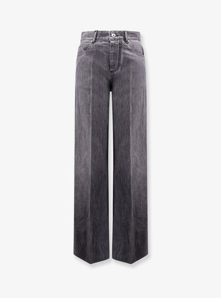 Bottega Veneta Black Washed Palazzo Denim Jeans Washed Black