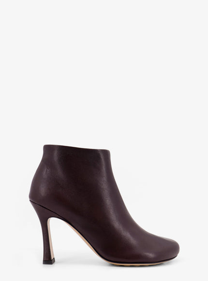 Bottega Veneta Lagoon Leather Ankle Boot Dark Barolo