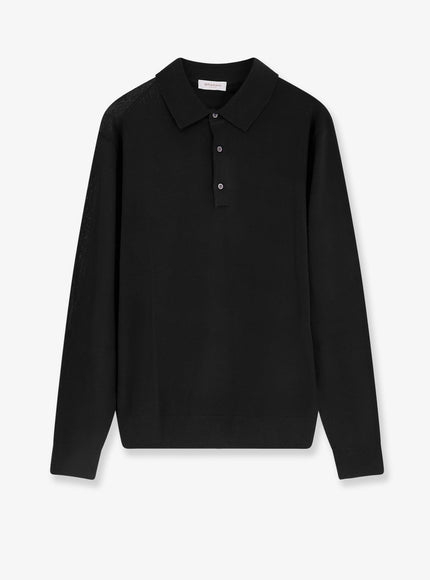 Bramani Cashmere Wool Polo Sweater Nero