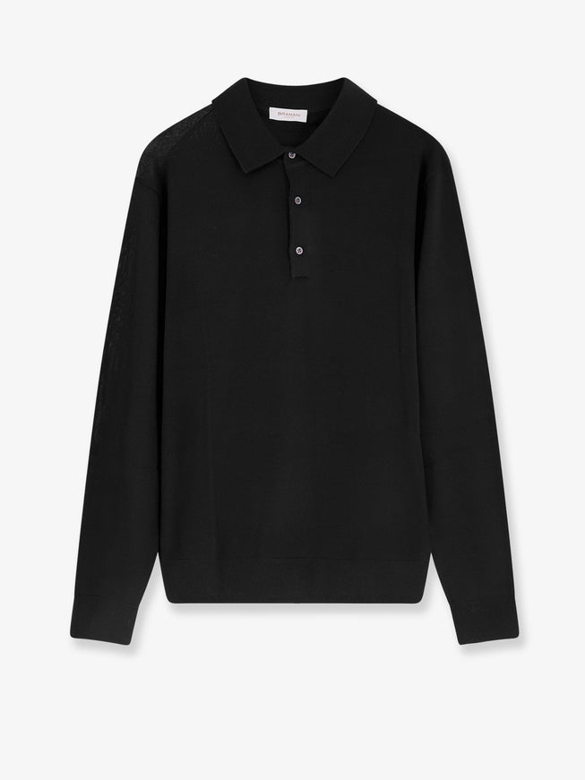 Bramani Cashmere Wool Polo Sweater Nero