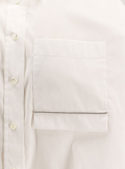 Brunello Cucinelli Cotton Blend Shirt With Monili Detail