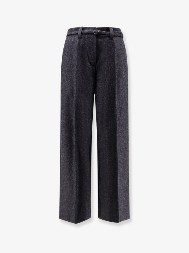 Brunello Cucinelli Virgin Wool Trousers With Belt Lignite