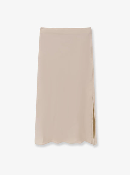 Brunello Cucinelli Satin Skirt Beige
