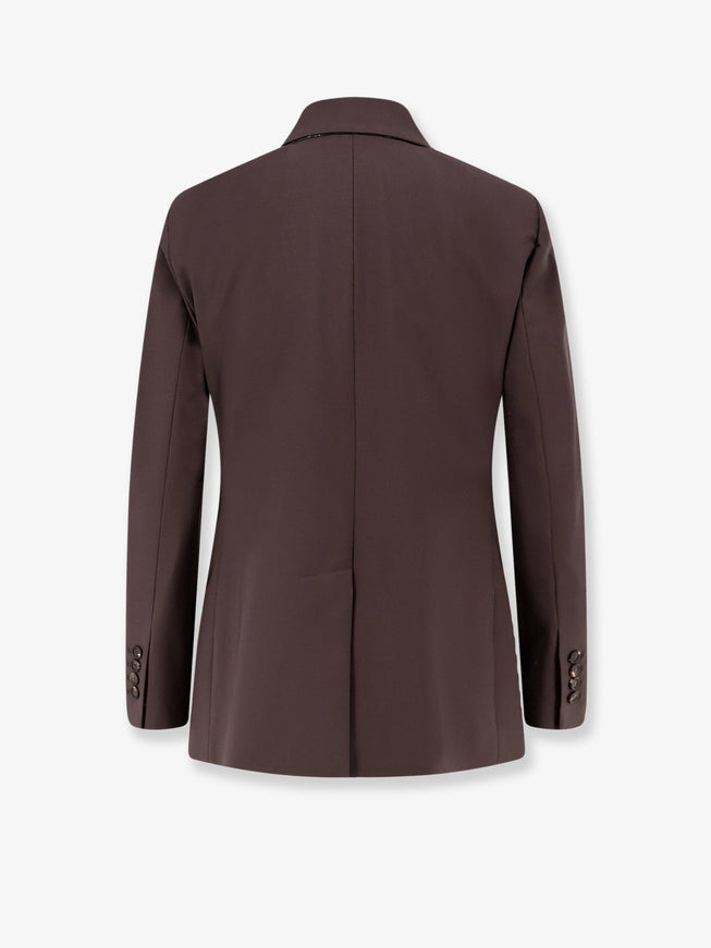 Brunello Cucinelli Tropical Luxury Wool Blazer With Monili