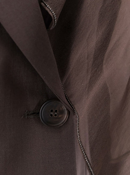 Brunello Cucinelli Tropical Luxury Wool Blazer With Monili