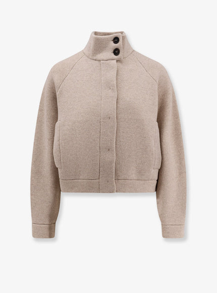 Brunello Cucinelli Cashmere Cardigan With Monili Beige