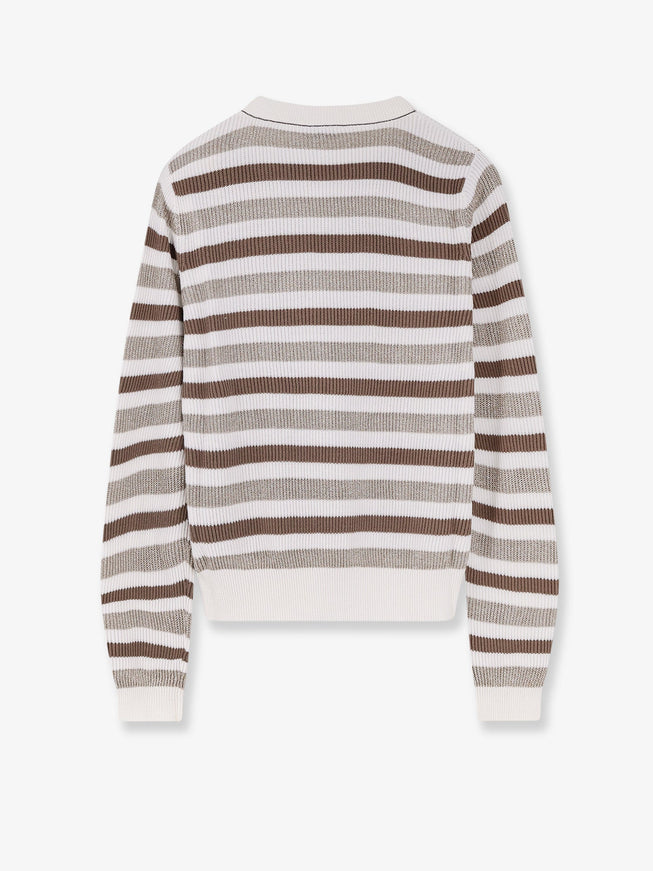 Brunello Cucinelli Sparkling Stripes Cotton Sweater
