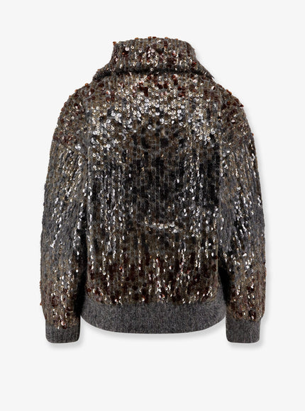 Brunello Cucinelli Mohair Cardigan With All-Over Sequins