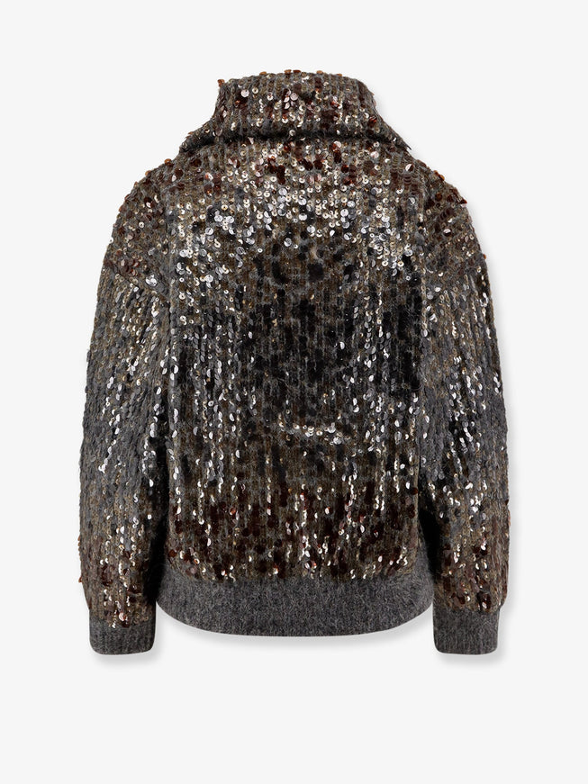 Brunello Cucinelli Mohair Cardigan With All-Over Sequins