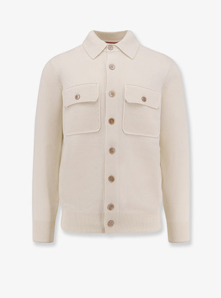 Brunello Cucinelli Cashmere Cardigan Grigio