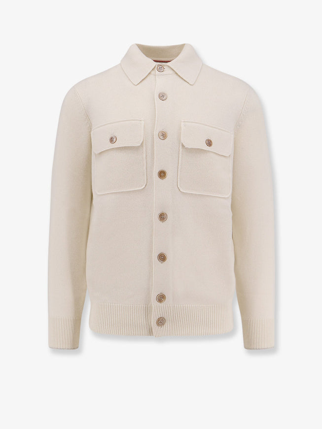 Brunello Cucinelli Cashmere Cardigan Grigio